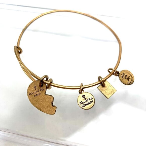 Alex and Ani Best Friends Charm Bracelet - Gold Finish Expands 2"- 3.5" - Picture 2 of 2